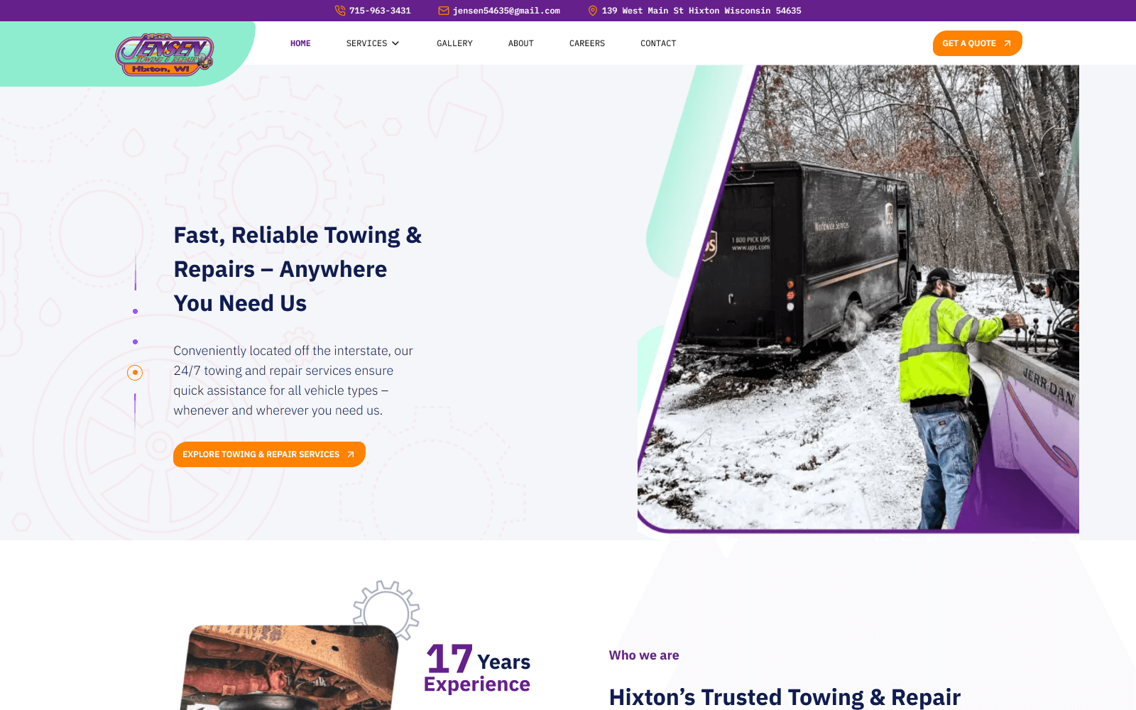 Jensen Towing & Repair proje onizlemesi